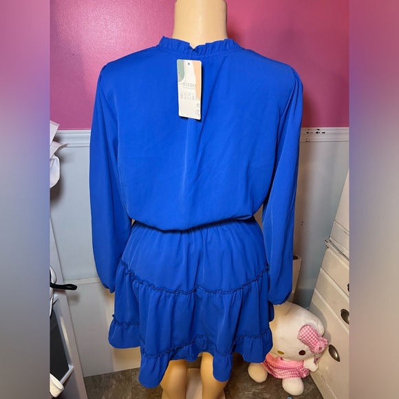 NEW Elegant Blue Women's Dress - Picture 8 of 12